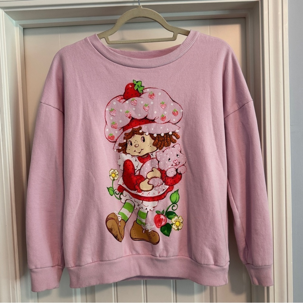 Strawberry Shortcake Small Pink Sweatshirt ~ 80s 90s Retro Custard